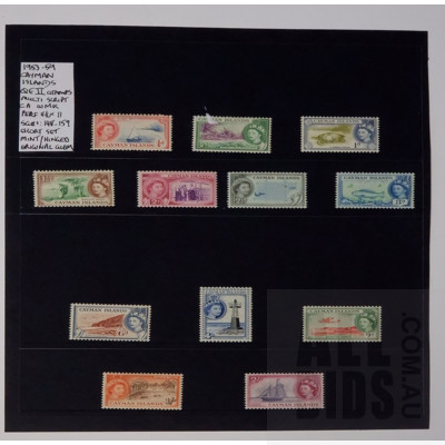 1953 - 1959 Cayman Islands Queen Elizabeth II Stamps