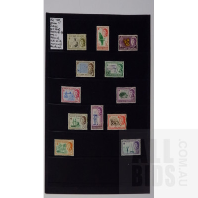 1962 Short Cayman Set Queen Elizabeth II Stamps