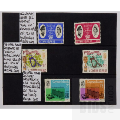 Three 1966 Cayman Islands Queen Elizabeth II Stamp Sets