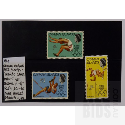 1968 Cayman Islands Queen Elizabeth II Olympic Games Mexico Stamp Set