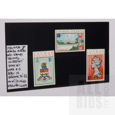 Three 1970 Cayman Islands Queen Elizabeth II Stamps