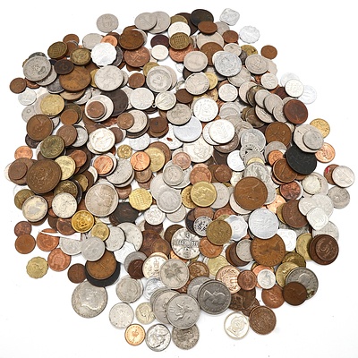 Large Collection Assorted International Coins Approximately 2 kilograms