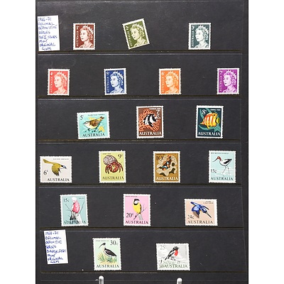1966-71 Decimal Definitive Series Queen Elizabeth II, Birds and Fish Stamps, Mint and Original Gum