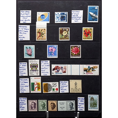 Sheet of 1968 Australian Stamps, Including World Weather Watch, Natives Flowers, Satellite Communications, Lighthouse and More, Mint and Original Gum