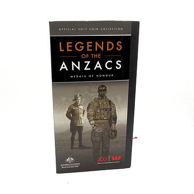 Royal Australian Mint Official 2017 Lengends of the Anzacs Medals of Honour, 14 Coin Complete Collection