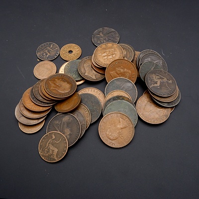 Collection of Foreign Pre Decimal Coins - Pennies and Half Pennies