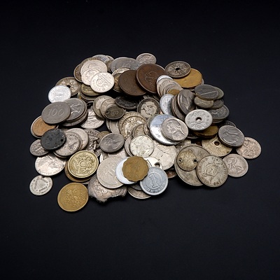Collection of Mixed Foreign Nickel and Silver Coins