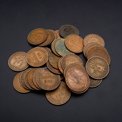 Group of Australian King George VI Pennies - 1911-36