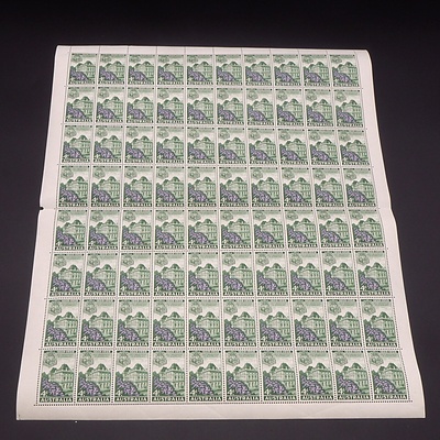 1959 Australian 100th Anniversary of Self Government in QLD, Sheet of 80 Stamps