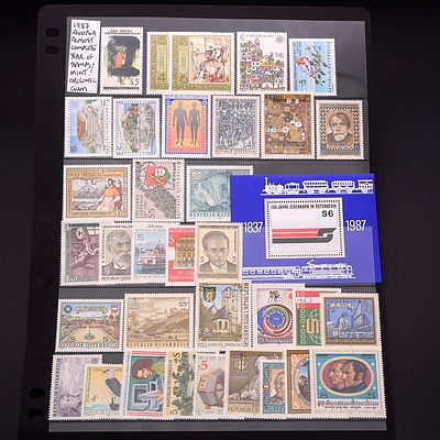 1987 Austrian Near Complete Year of Stamps
