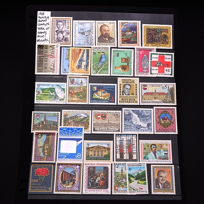 1988 Austrian Near Complete Year of Stamps