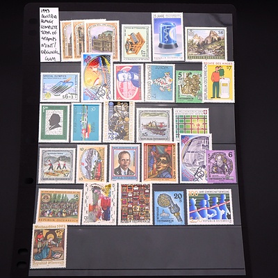 1993 Austrian Near Complete Year of Stamps