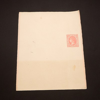 1885 Victoria State Queen Victoria 1/2d Rose Newspaper Wrapper