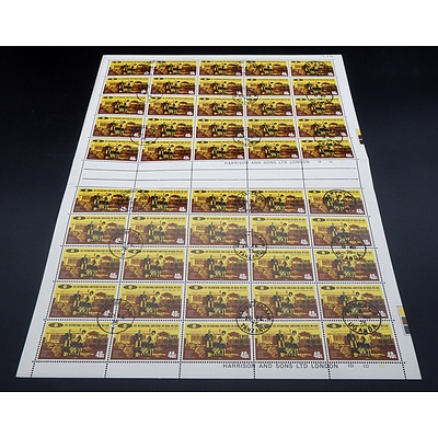 1975 Kenya Uganda Tanzania C.T.O 40c Stamps Plate No.348, 2 Sheets