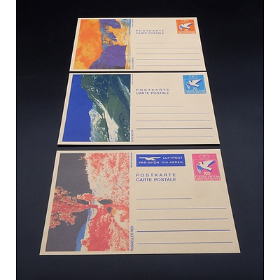 Three Liechtenstein Air Mail Postcards