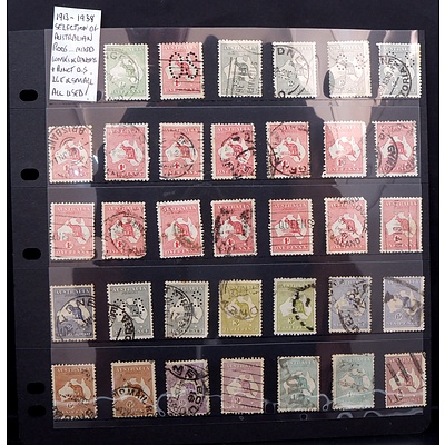 1913 - 1938 Selection of Australian Roos Stamps