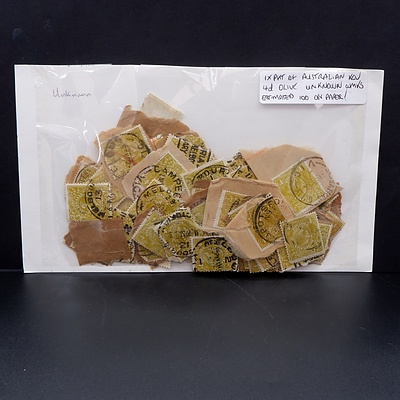 Packet of Australian King George V 4d Olive Stamps