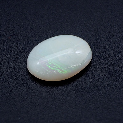 White Opal Cabochon, Medium Play of Colour 3.34ct