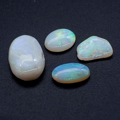 Collection of Opal Cabochons with Medium Play of Colour, 7.52ct