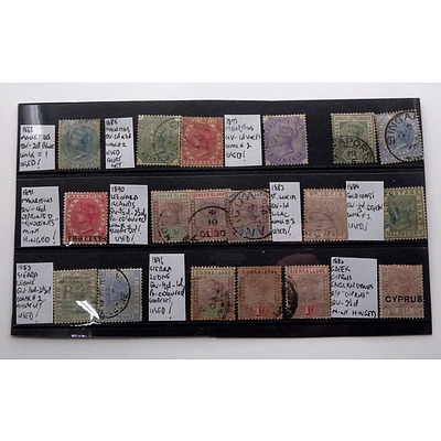 Collection of Queen Victoria  Stamps  1863-1896 Including From Mauritius, Sierra Leone, Cyprus and St Lucia.
