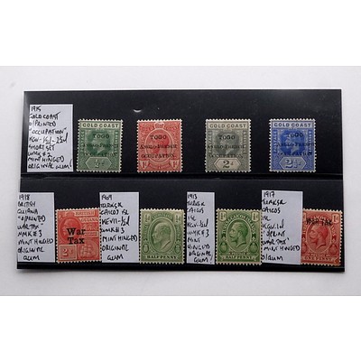 Collection of Stamps 1909 - 1918 From Gold Coast British Guiana and Turkey