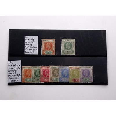 Collection of King George V Stamps 1906 - 1912 From Seychelles
