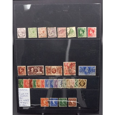 Collection of Mixed UK Monarch Stamps From Queen Victoria to Queen Elizabeth II 1880's to 1950's