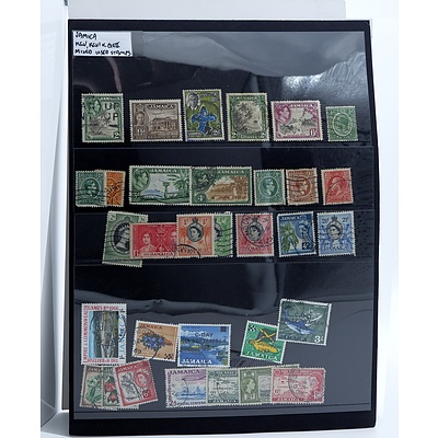 Collection of Jamaican King George V King George  VI and Queen Elizabeth II Stamps