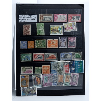 Collection of Ascension, Barbados, Bermuda, British Solomon Islands King George V King George VI and Queen Elizabeth II Stamps