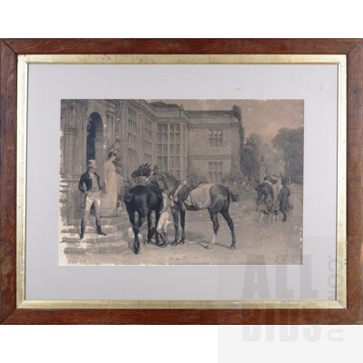 Framed Photogravure, 'Day of Reckoning' After the Original by Samuel Edmund Waller, 48 x 72 cm (image size)