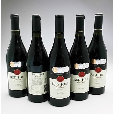 Red Hill Estate Mornington Peninsula 2000 Pinot Noir- Lot of Five Bottles (5)