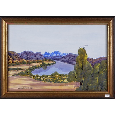 Arnulf Ebatarinja (born 1931), Central Australian Landscape, Watercolour