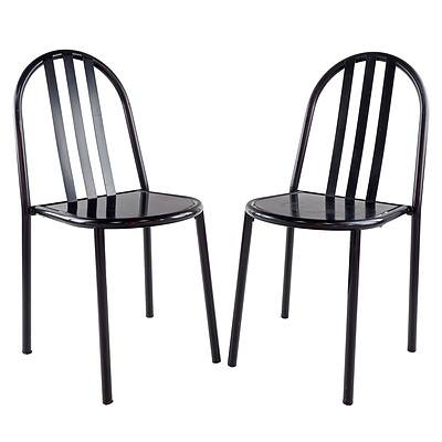 Robert Mallet-Stevens (French 1886-1945) Designed Pair of Steel Painted Side Chairs