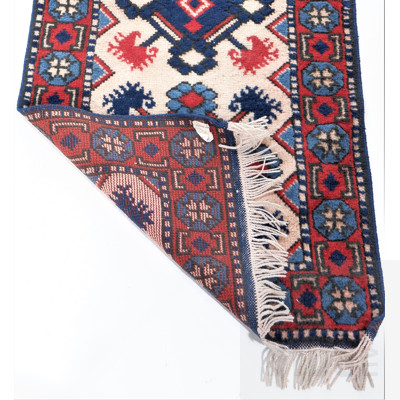 Caucasian Hand Knotted Wool Pile Runner