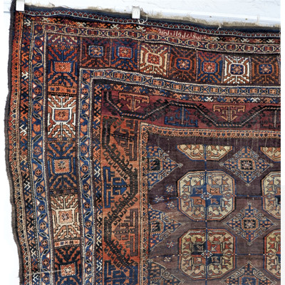 Immense Important Signed/Inscribed Antique Tribal Turkmen Hand Knotted Wool Pile Tekke Gul Main Carpet, 19th Century