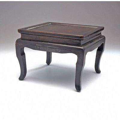 Chinese Silver Wire Inlaid Rosewood Stand, Early 20th Century