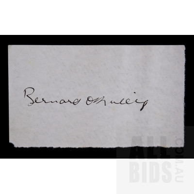 Bernard O'Malley Autograph