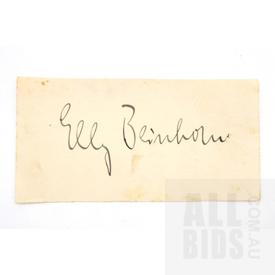 Elly Beinhorn Autograph, German Aviator