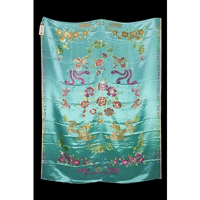 Vintage Chinese Silk Fabric Panel - 190 x 145 cm