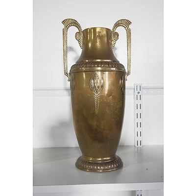 Art Nouveau KDM Brass Handled Urn
