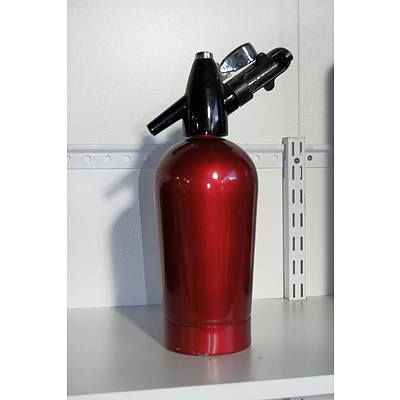 Retro Red Anodised Soda Siphon