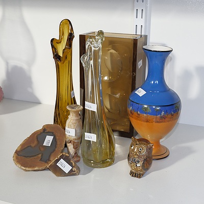 Group of Vases, Mineral Specimens, etc.