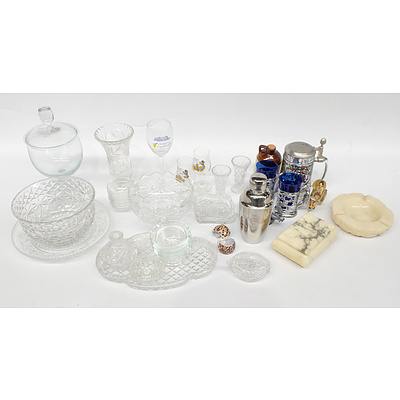 Quantity of Crystal, Cut Glass and Souvenir Wear, Including Vases, Bon Bon Dish and More