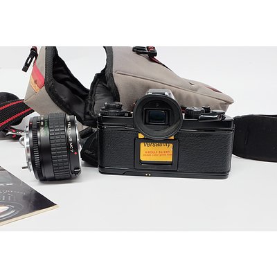 Pentax LX Camera with Skylight Lens, ApK Macro Teleplus Lens and Soft Case