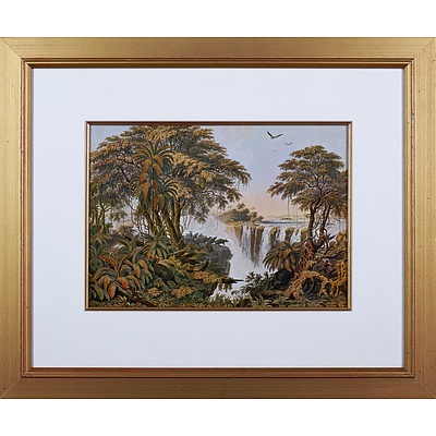 Set of Seven Reproduction Prints of Antique African Scenes, Matching Frames