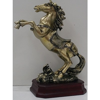 Composite Prancing Horse Statue - Brand New