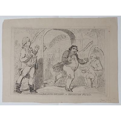 Three Antique Politically Themed Cartoon Etchings