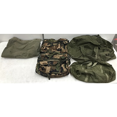 Canvas and Military Style Duffel Bags -Lot Of Four