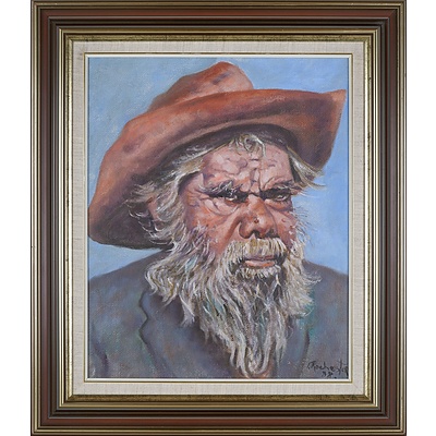 I. Rochester (20th Century), Jacko the Stockman 1988, Oil on Canvas on Board