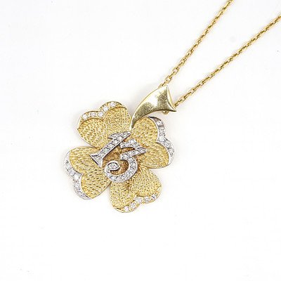 18ct Yellow Gold Chain and Pendant, 26.8g